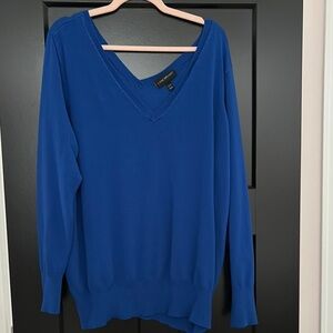 Lane Bryant Blue V-Neck Long Sleeve Sweater. Lightweight Knit. Size 22/24